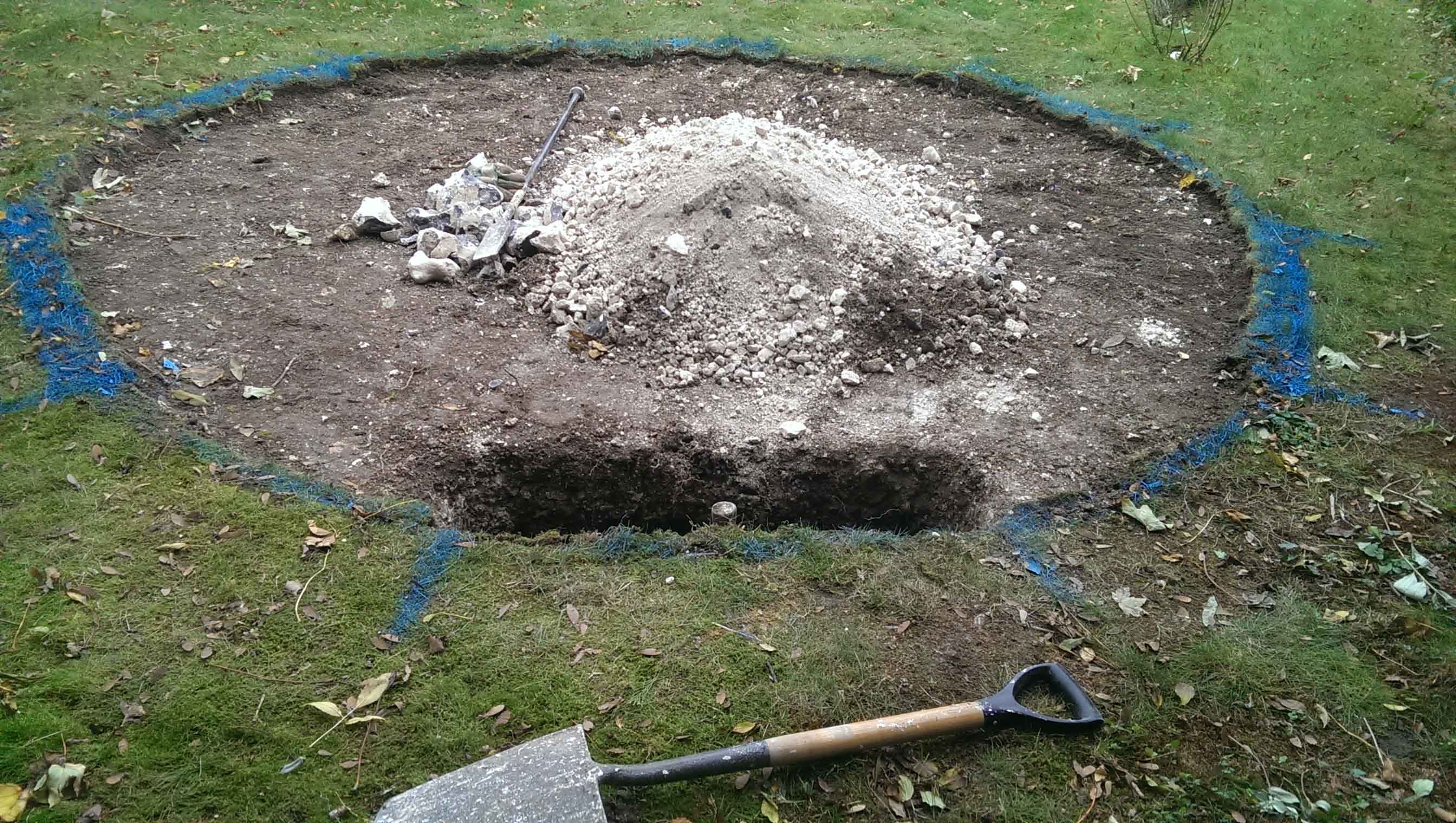 Digging in the trampoline, step 2